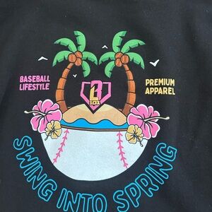 Baseball Lifestyle Black Sweatshirt - Swing Into Spring - YXL